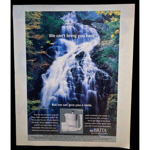 Brita Water Filters Print Ad Vintage 90s Waterfall Tap Into Great Taste 1996